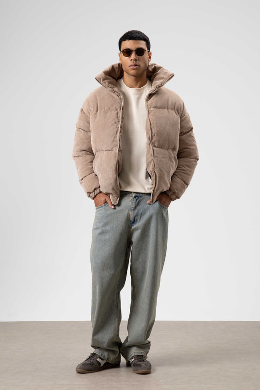 Oversize Kadife Şişme Mont