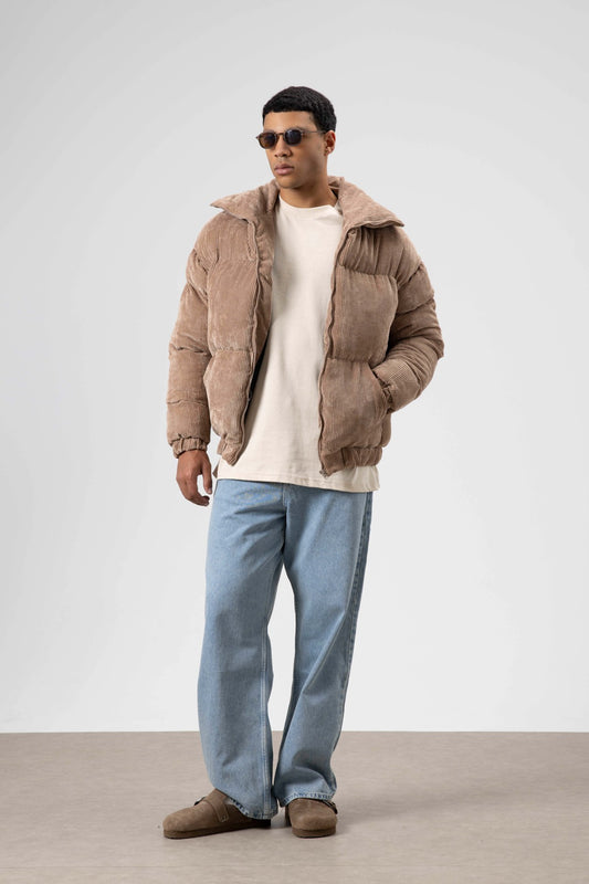 Oversize Kadife Şişme Mont