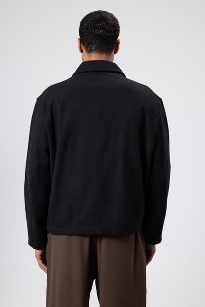 Oversize Fermuarlı Kaşe Ceket