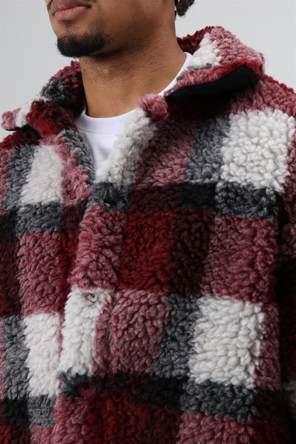 Oversize Peluş Ekose Ceket