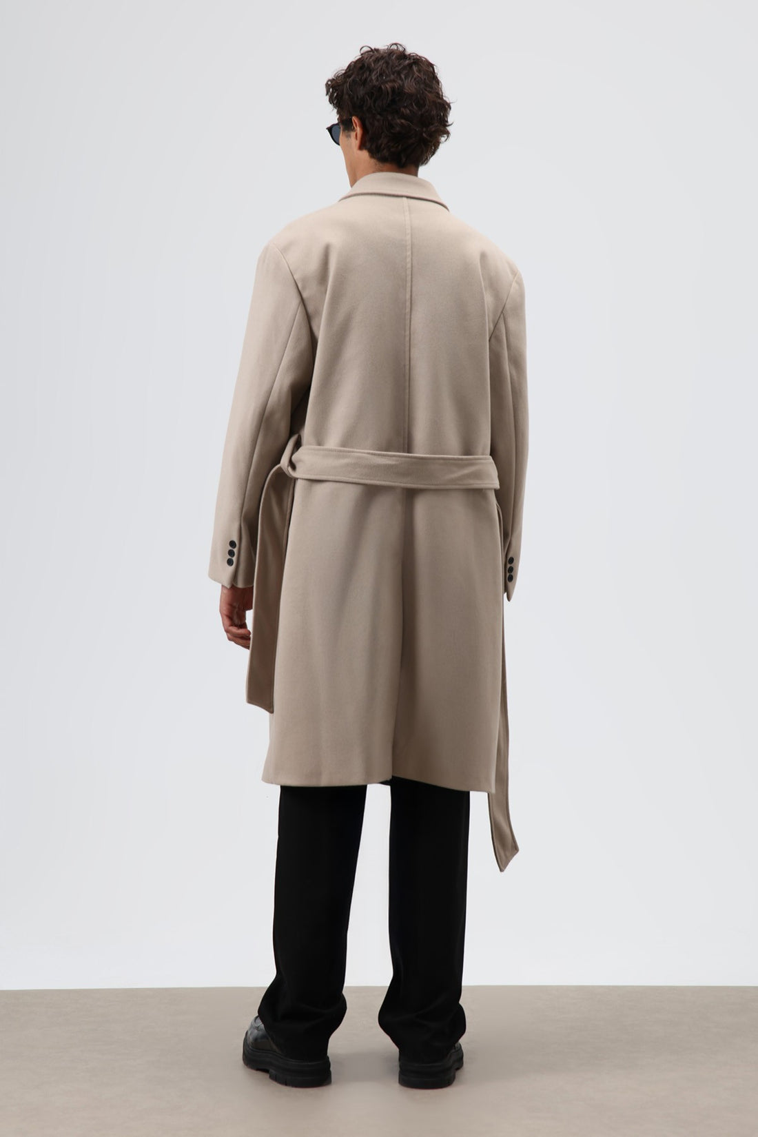 Oversize Kruvaze Kaşe Kaban