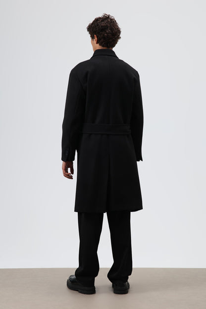 Oversize Kruvaze Kaşe Kaban
