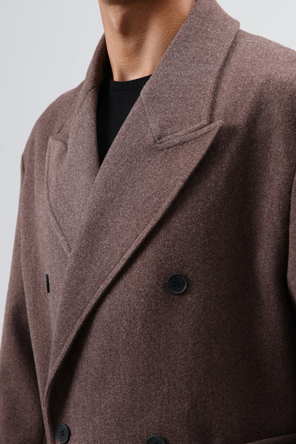 Oversize Kruvaze Kaşe Kaban