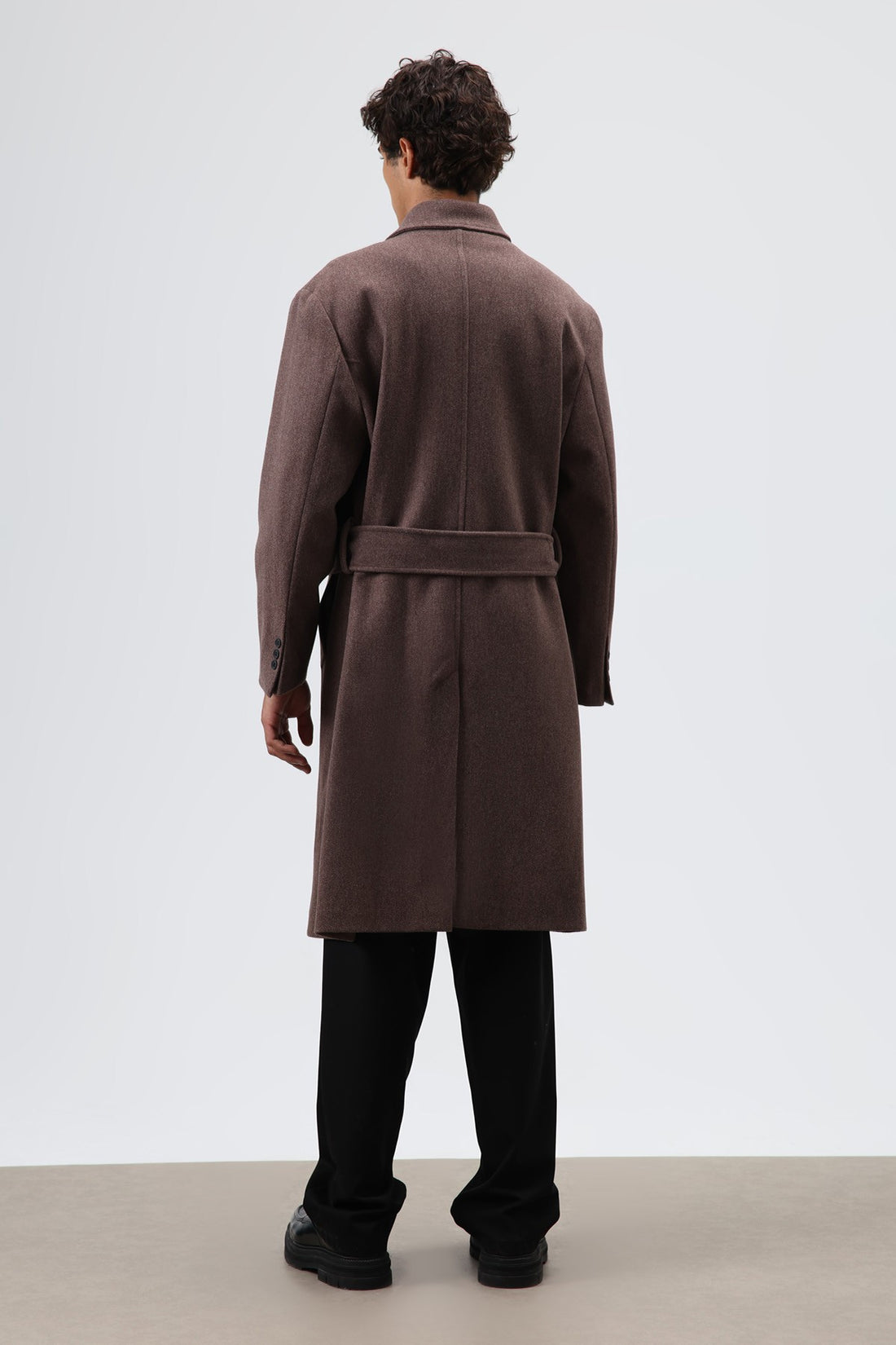 Oversize Kruvaze Kaşe Kaban
