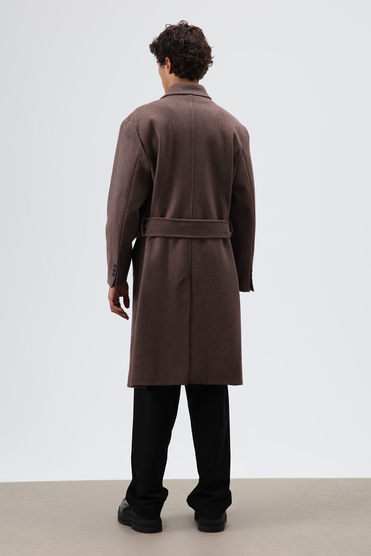 Oversize Kruvaze Kaşe Kaban