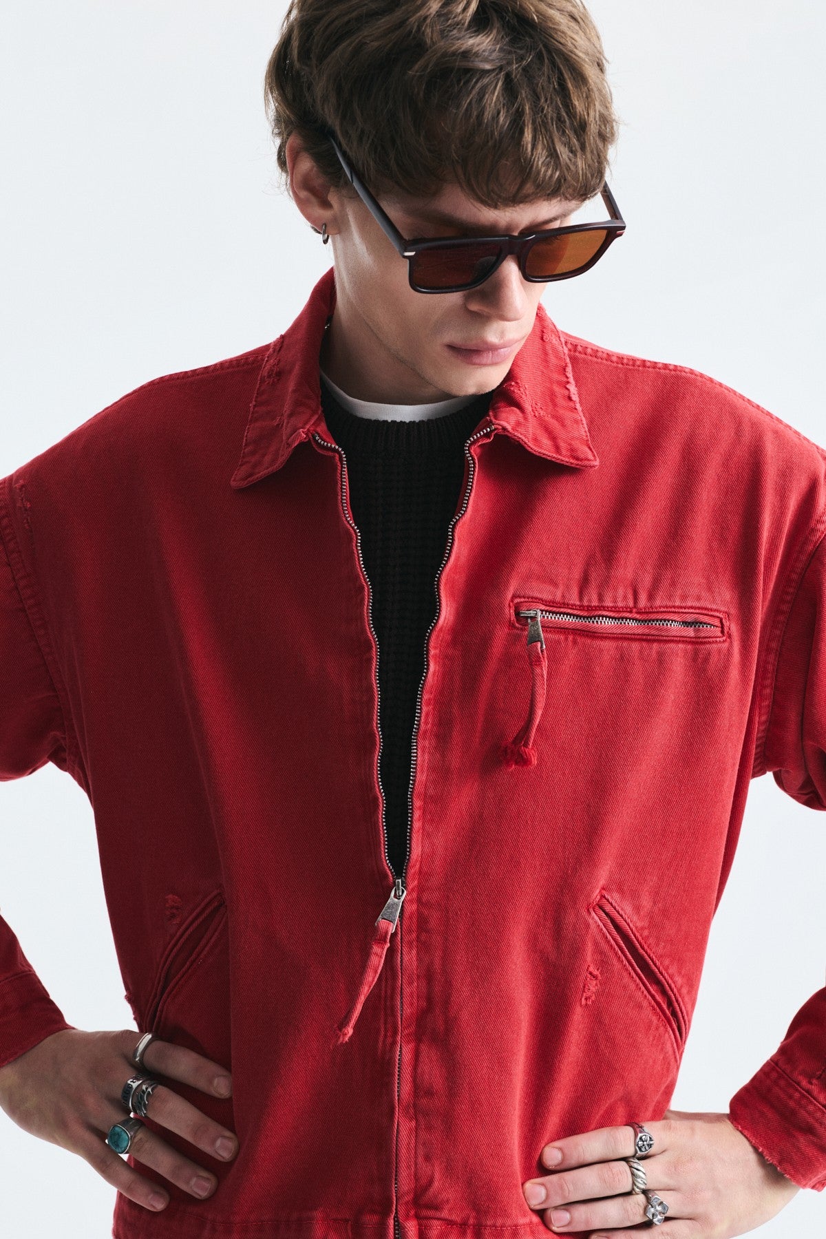 Oversize Fermuar Kapama Kot Mont