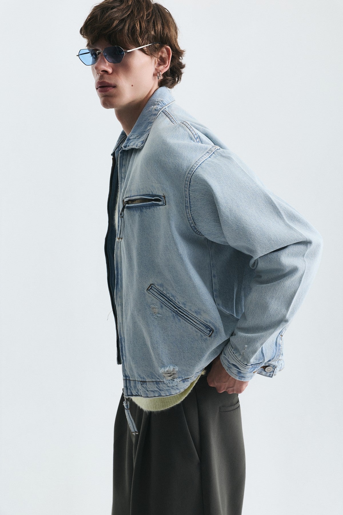 Oversize Fermuar Kapama Kot Mont