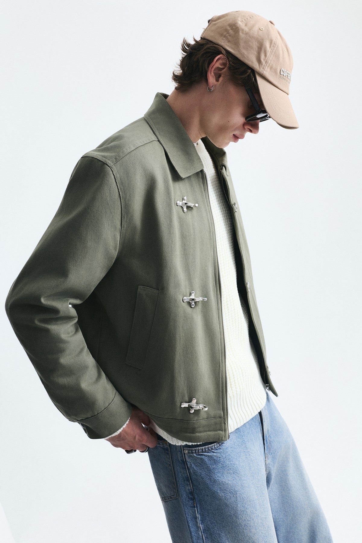Crop Fit Metal Klips Kapama Mont
