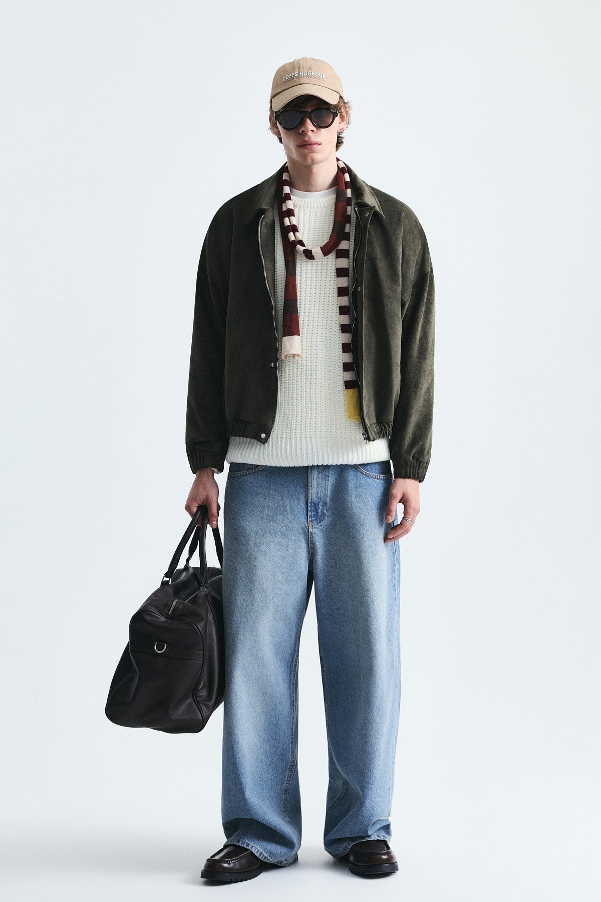 Oversize Polo Yaka Suni Süet Mont