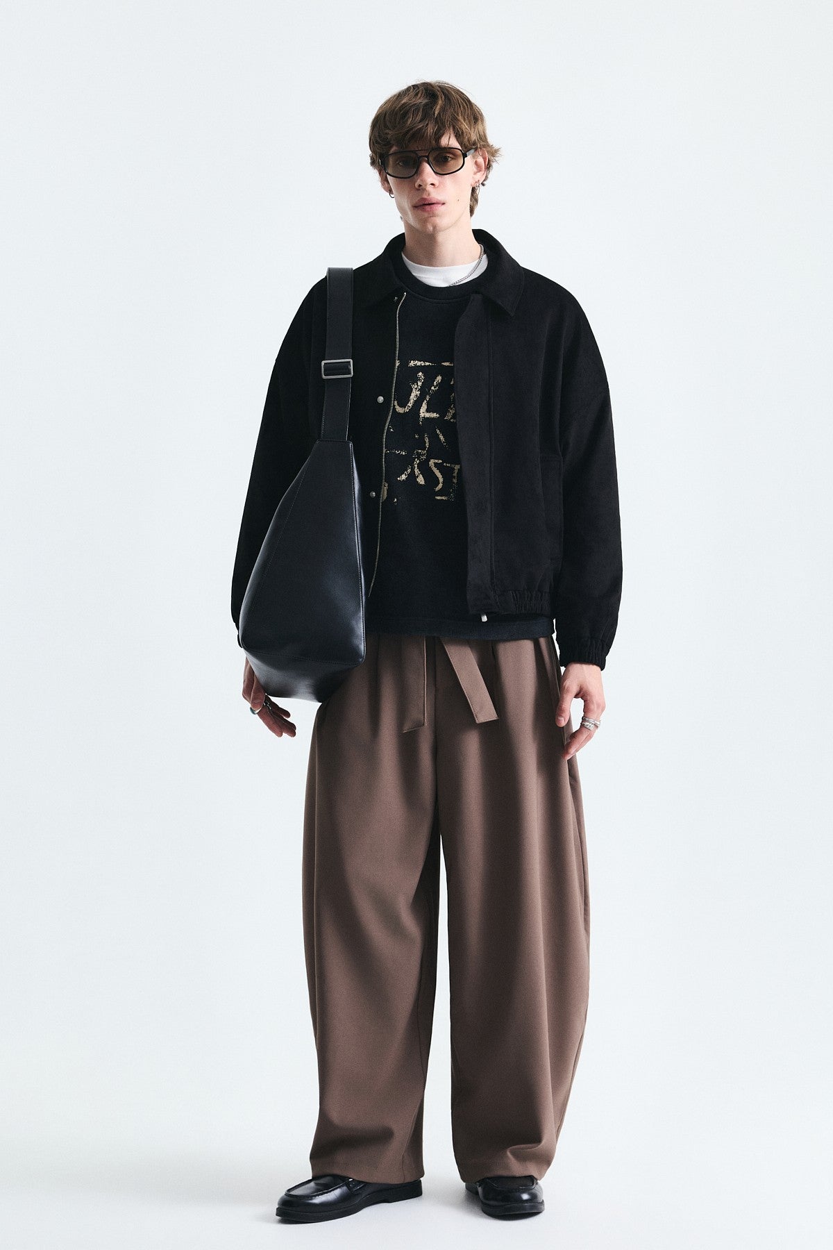 Oversize Polo Yaka Suni Süet Mont
