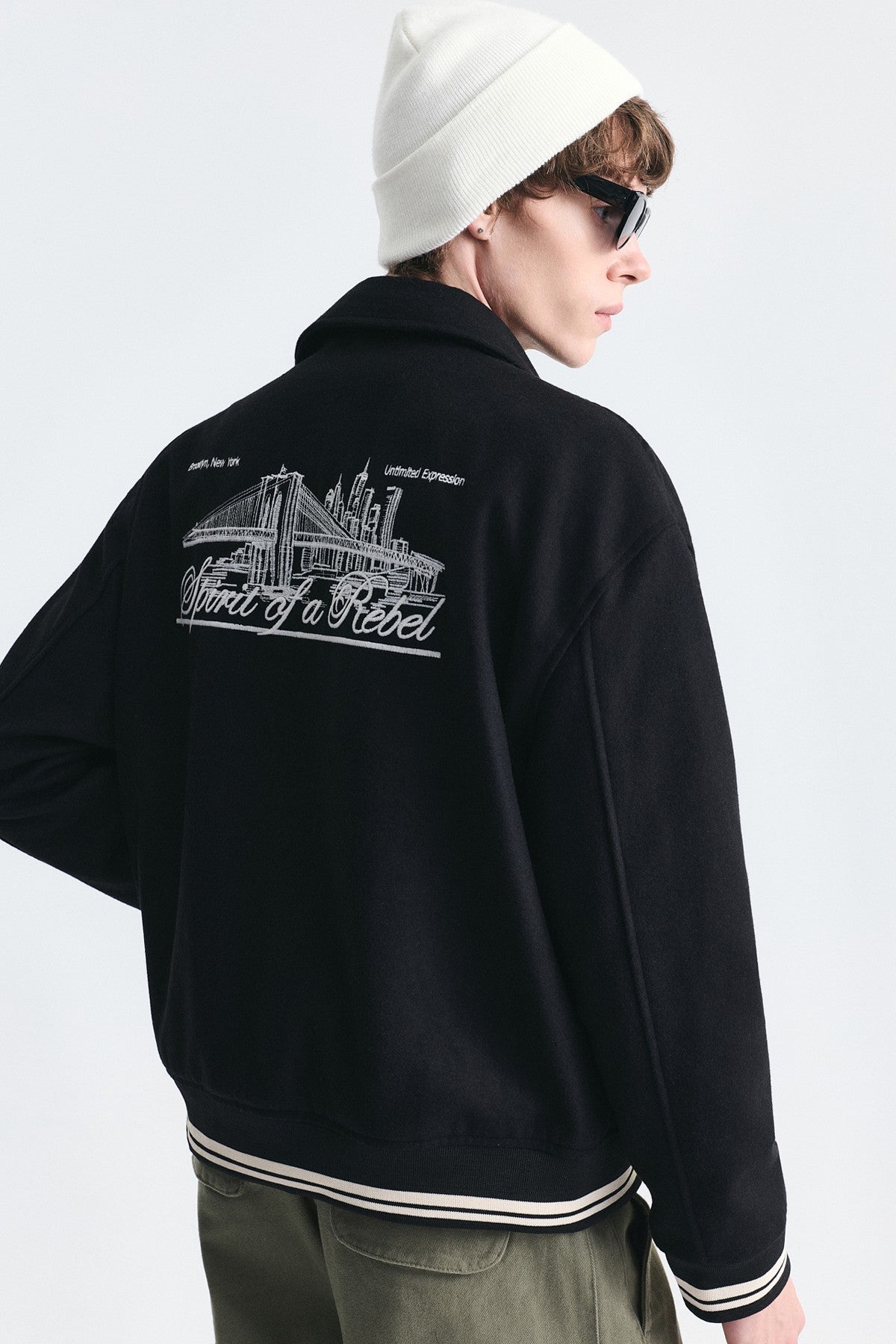 Boxy Fit Baskılı Mont