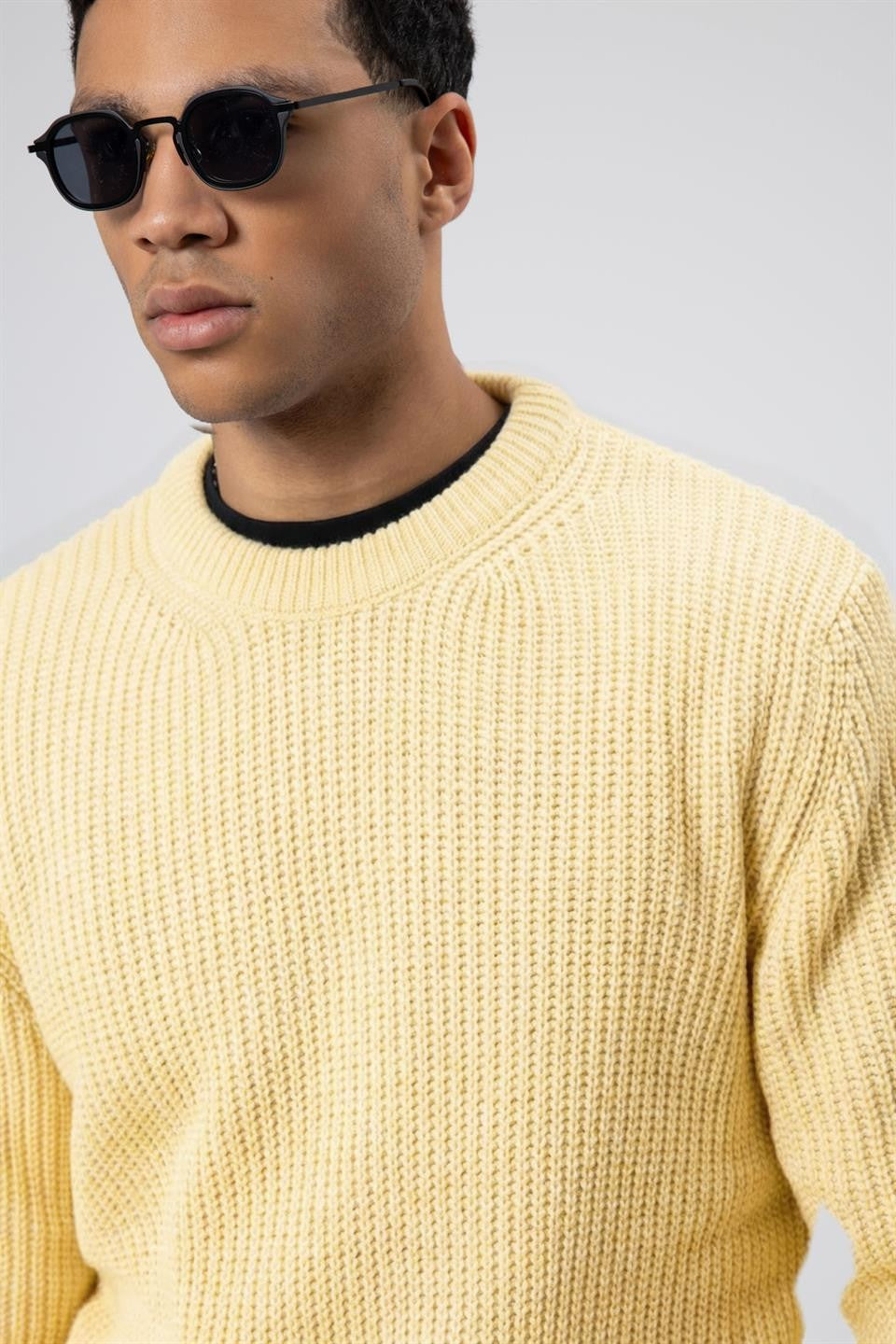 Bisiklet Yaka Oversize Triko Kazak