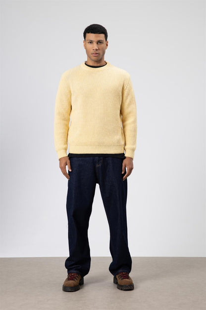 Bisiklet Yaka Oversize Triko Kazak
