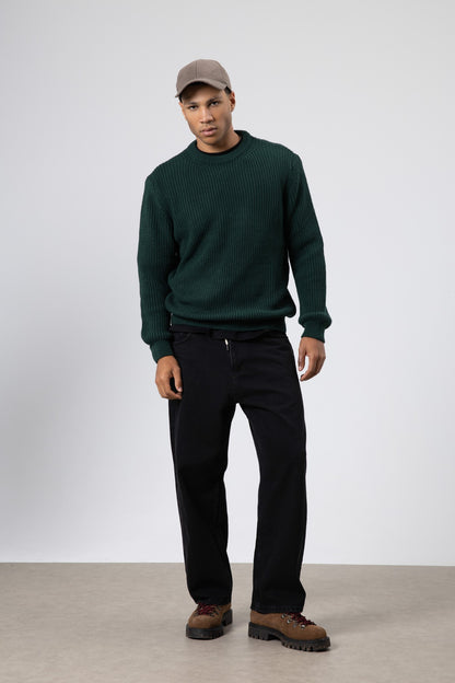 Bisiklet Yaka Oversize Triko Kazak