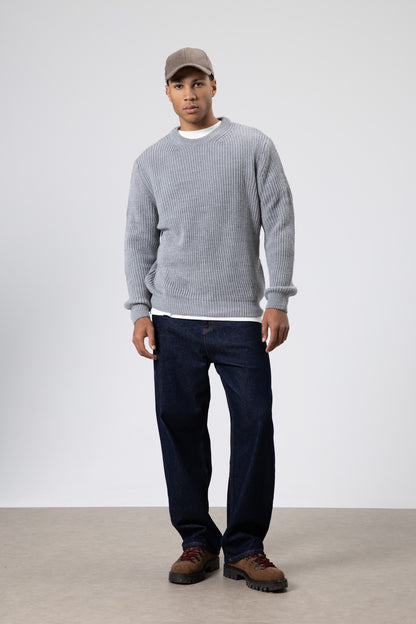 Bisiklet Yaka Oversize Triko Kazak