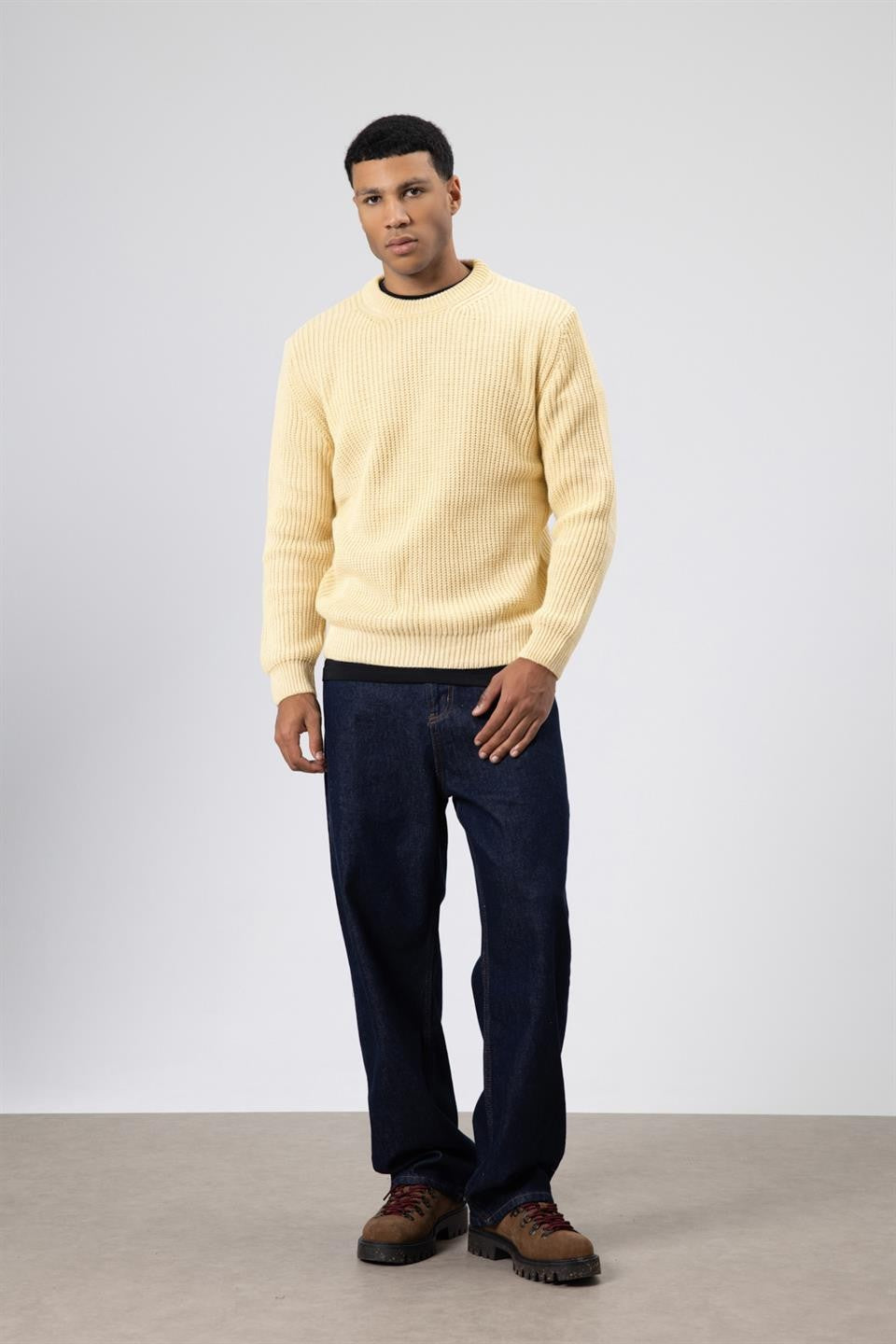 Bisiklet Yaka Oversize Triko Kazak