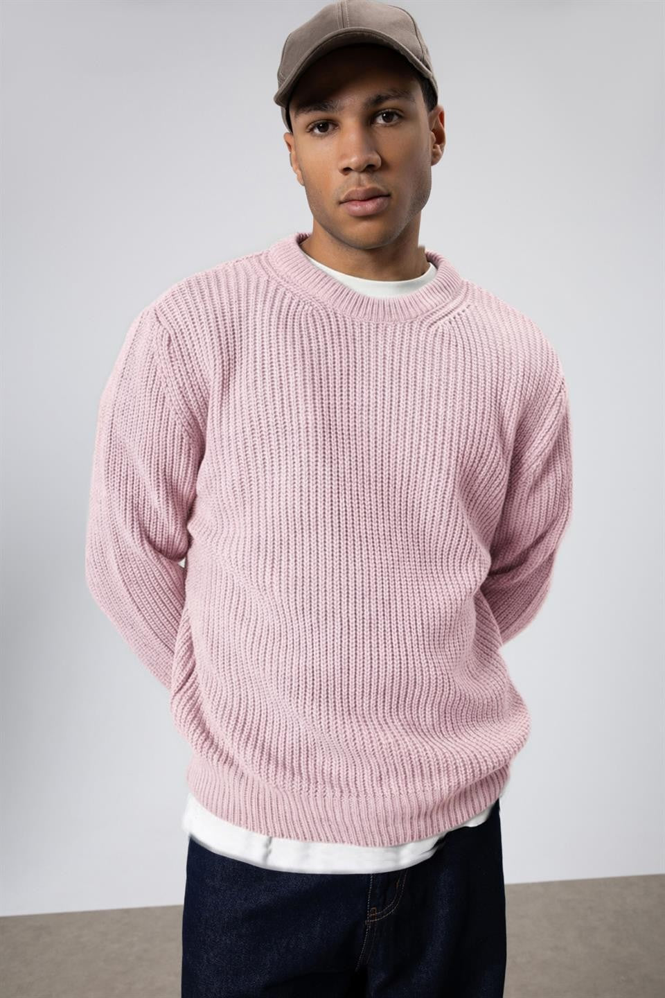 Bisiklet Yaka Oversize Triko Kazak