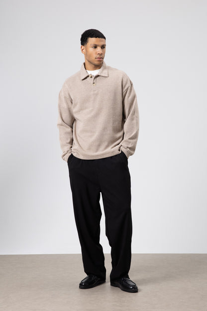 Oversize Polo Yaka Triko Kazak