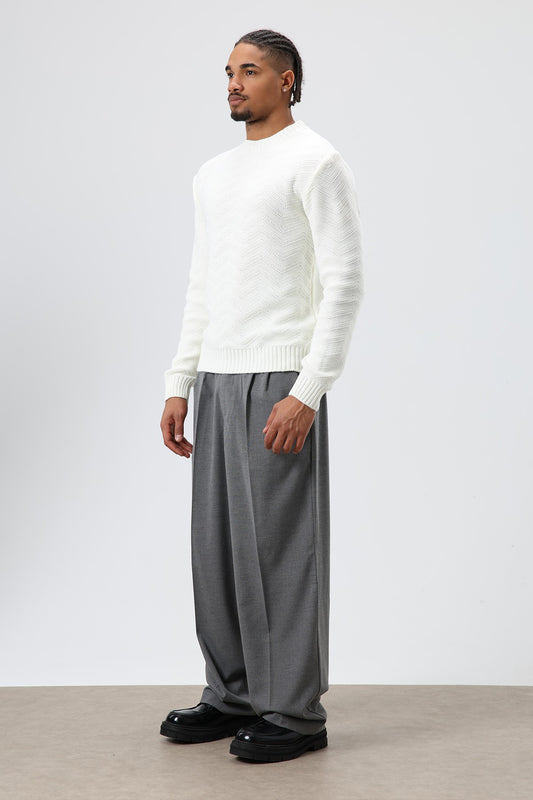 Bisiklet Yaka Oversize Triko Kazak