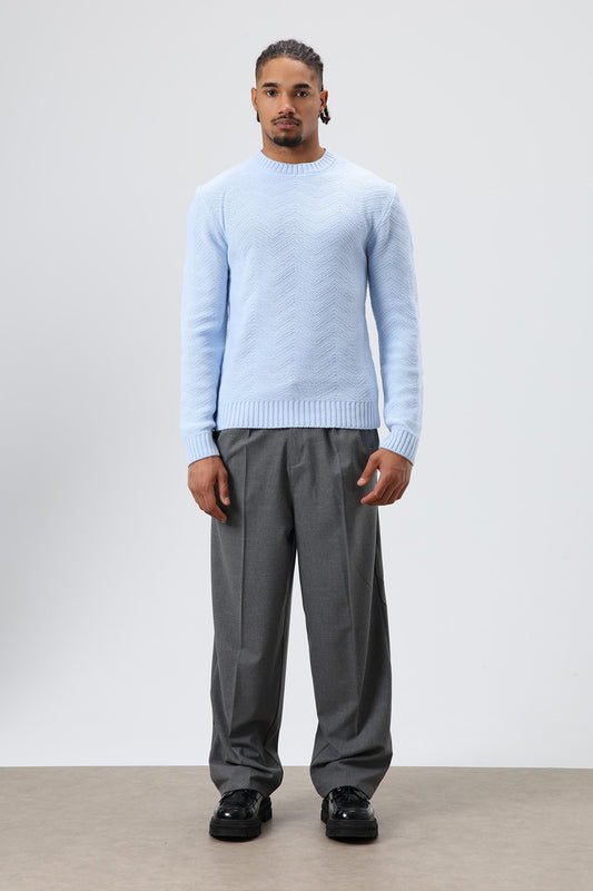 Bisiklet Yaka Oversize Triko Kazak