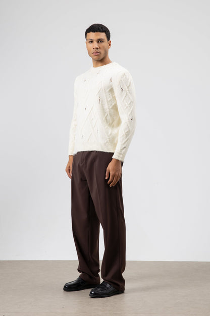 Oversize Desenli Triko Kazak