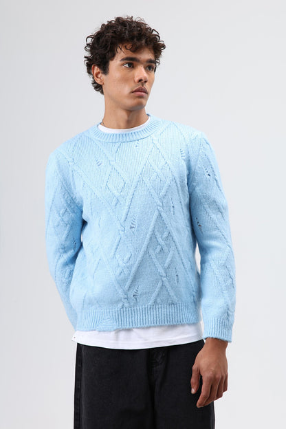 Oversize Desenli Triko Kazak