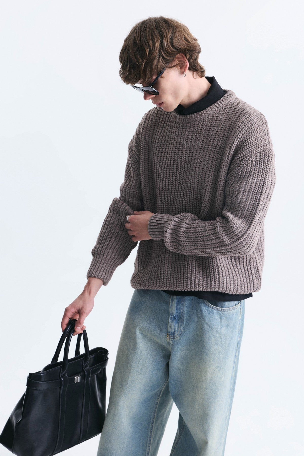 Oversize Blok Renkli Triko Kazak