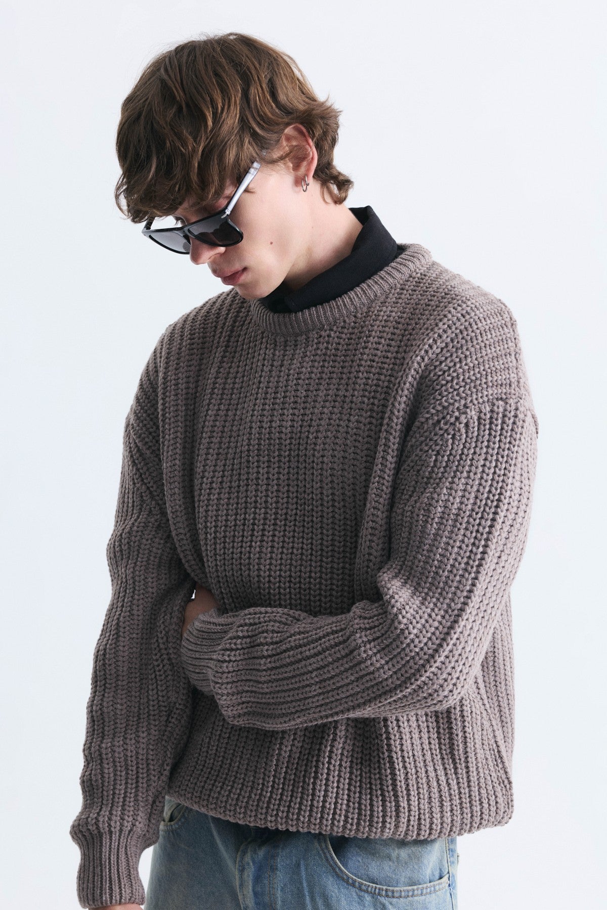 Oversize Blok Renkli Triko Kazak