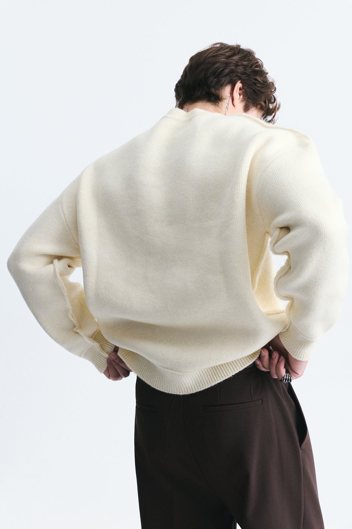 Oversize Baskılı Kazak
