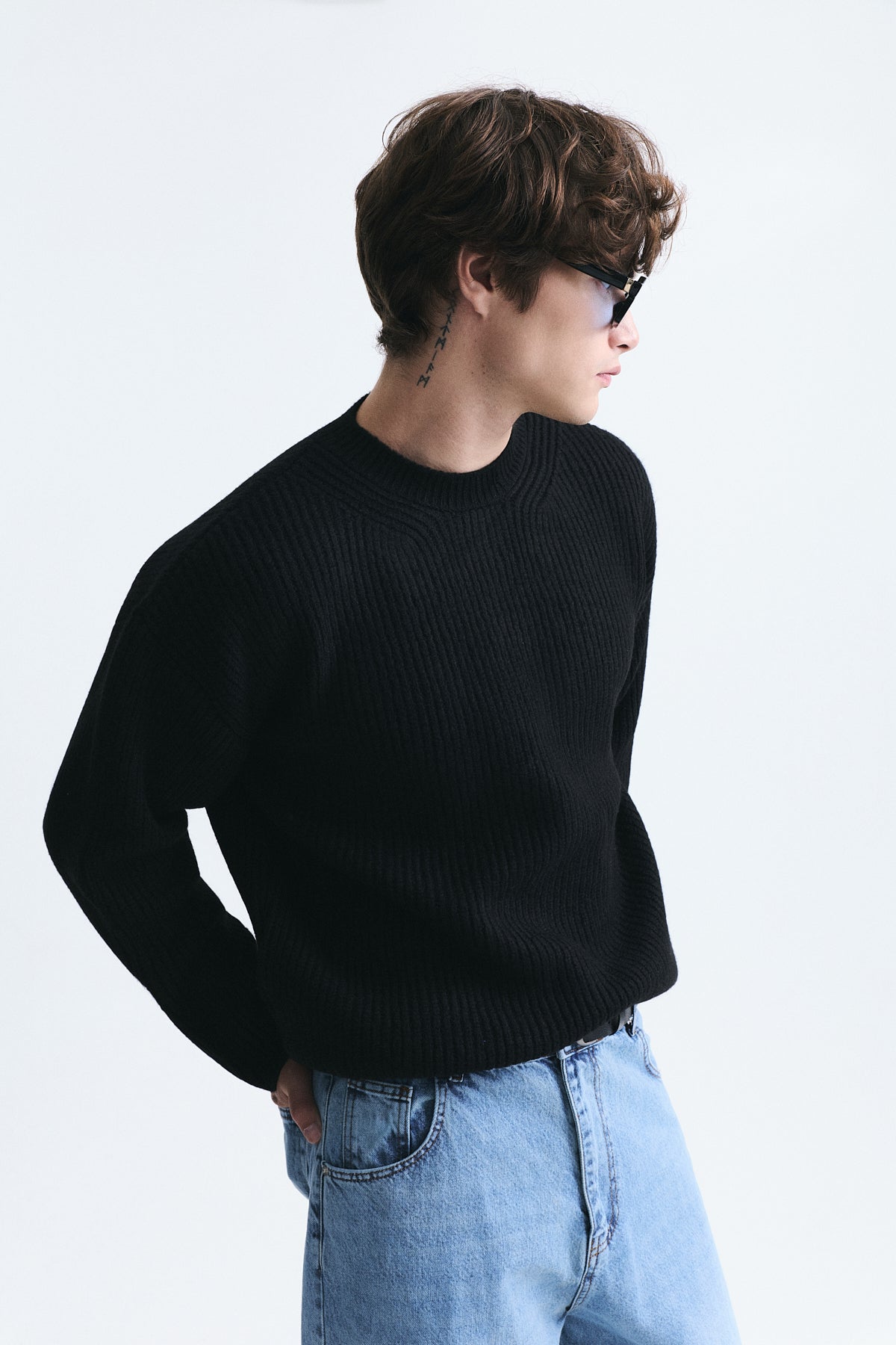 Oversize Fitilli Triko Kazak