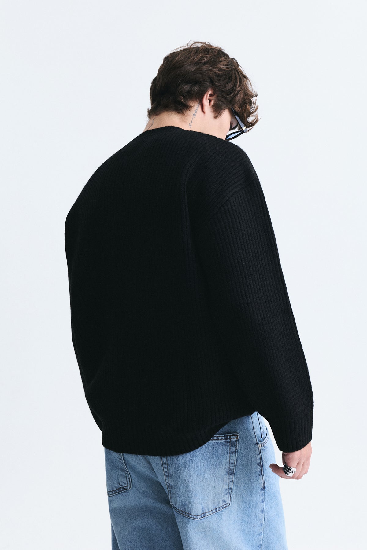 Oversize Fitilli Triko Kazak