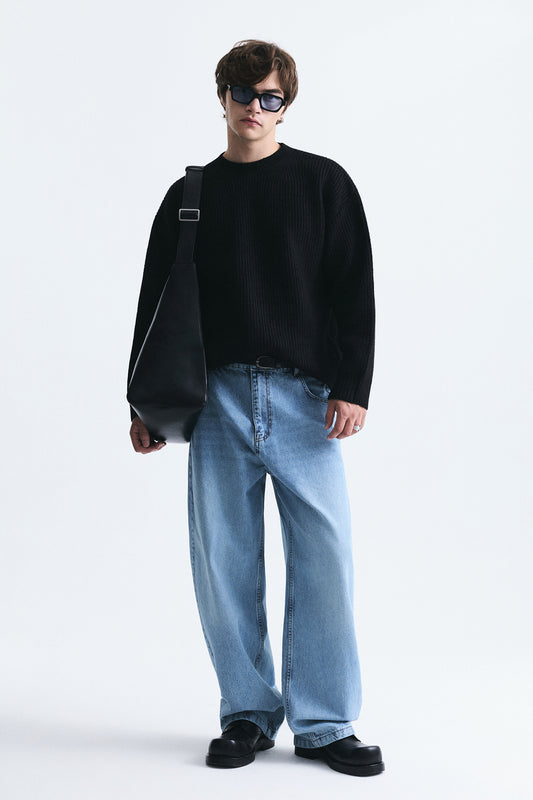 Oversize Fitilli Triko Kazak