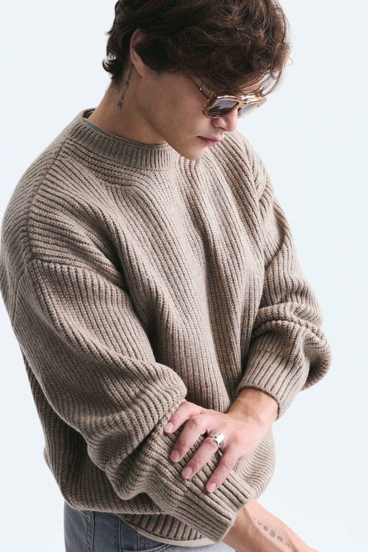 Oversize Fitilli Triko Kazak