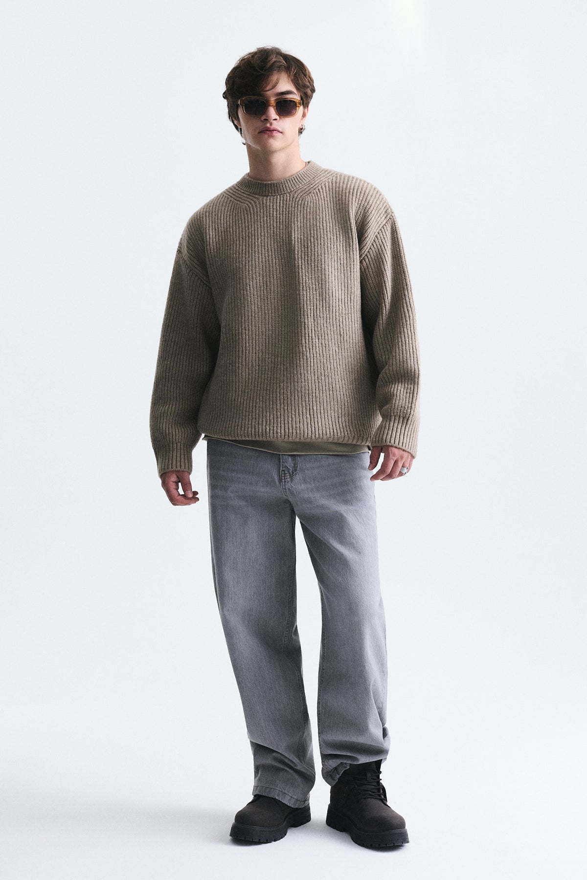 Oversize Fitilli Triko Kazak