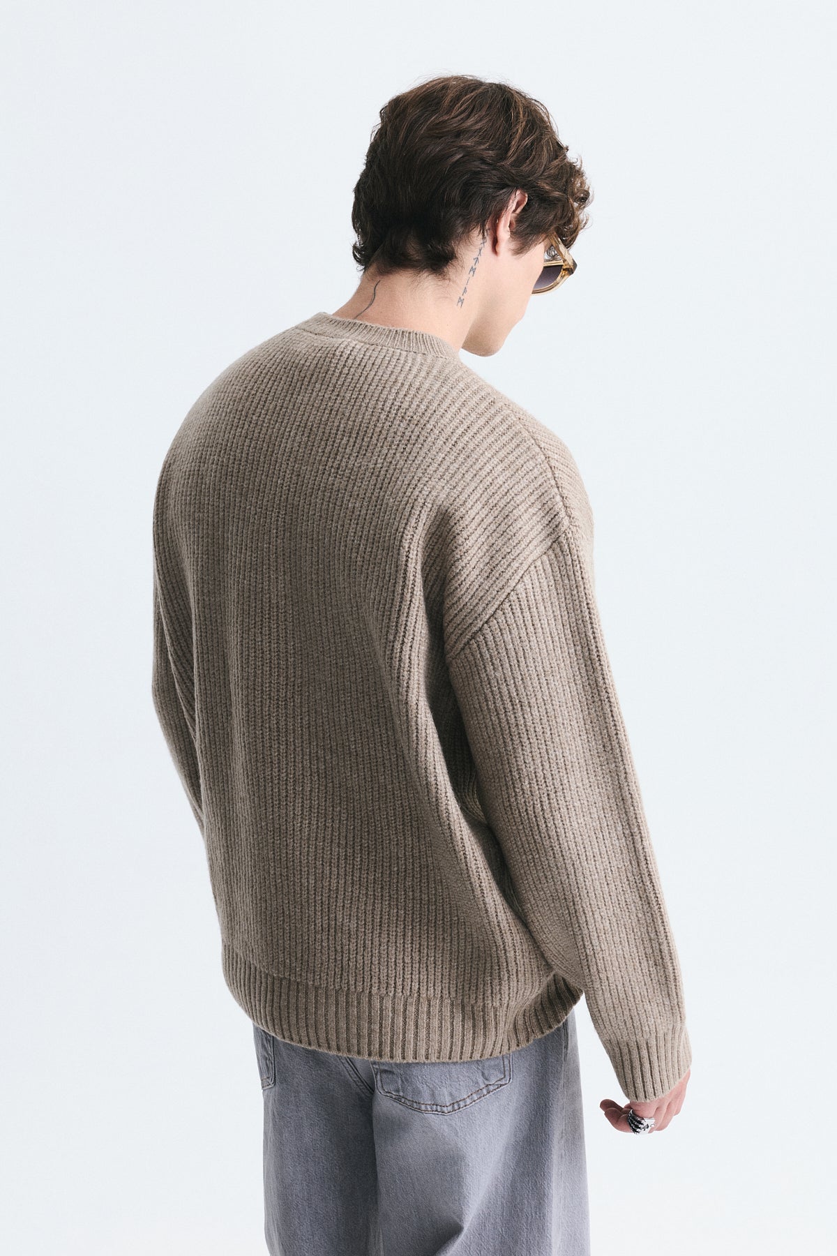 Oversize Fitilli Triko Kazak