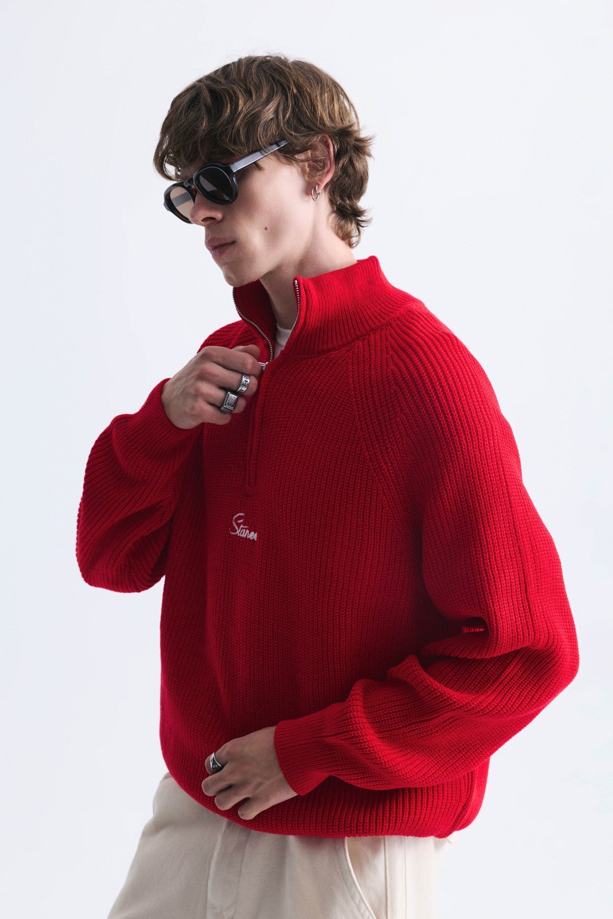 Fermuar Kapama Dik Yaka Sweatshirt