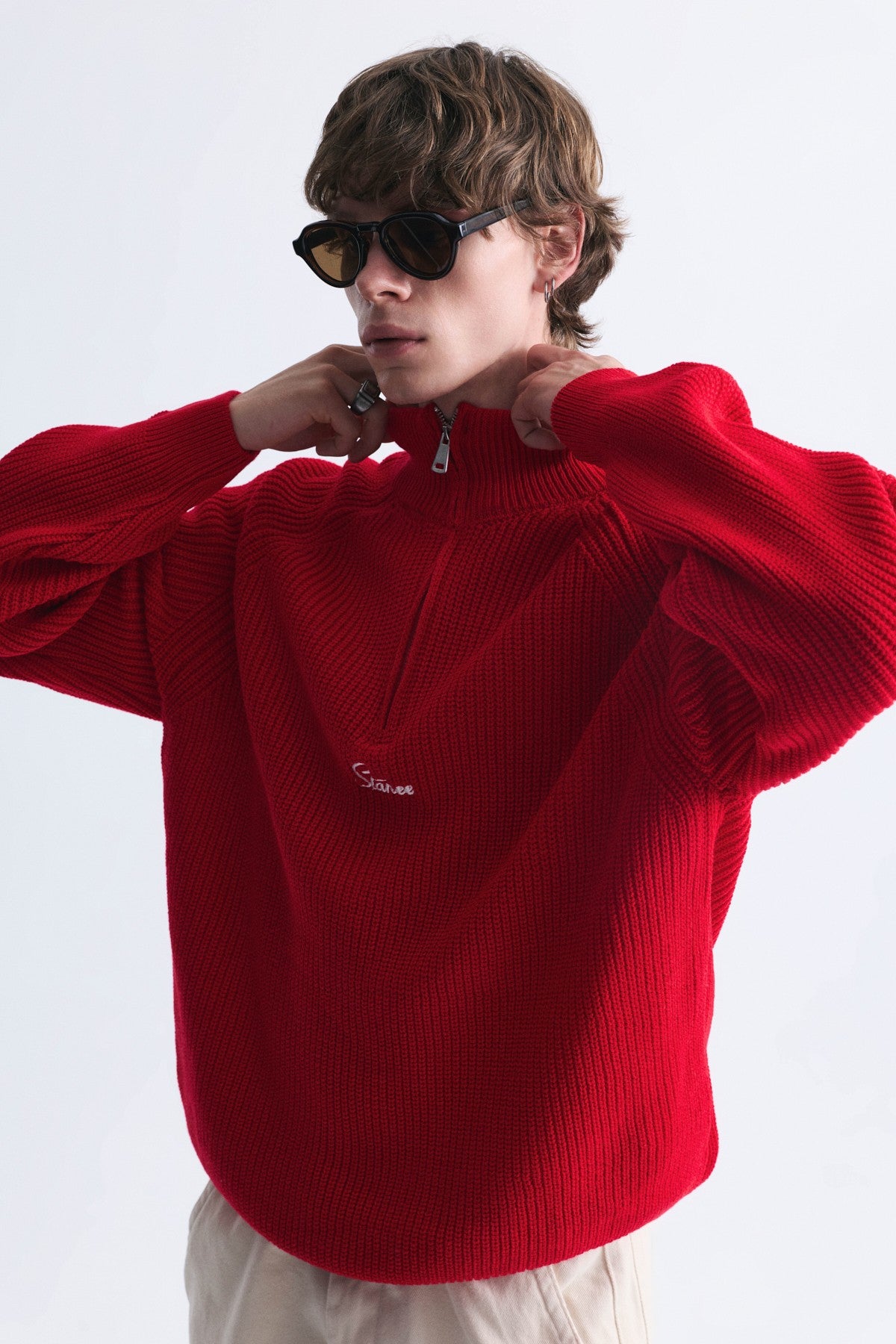 Fermuar Kapama Dik Yaka Sweatshirt