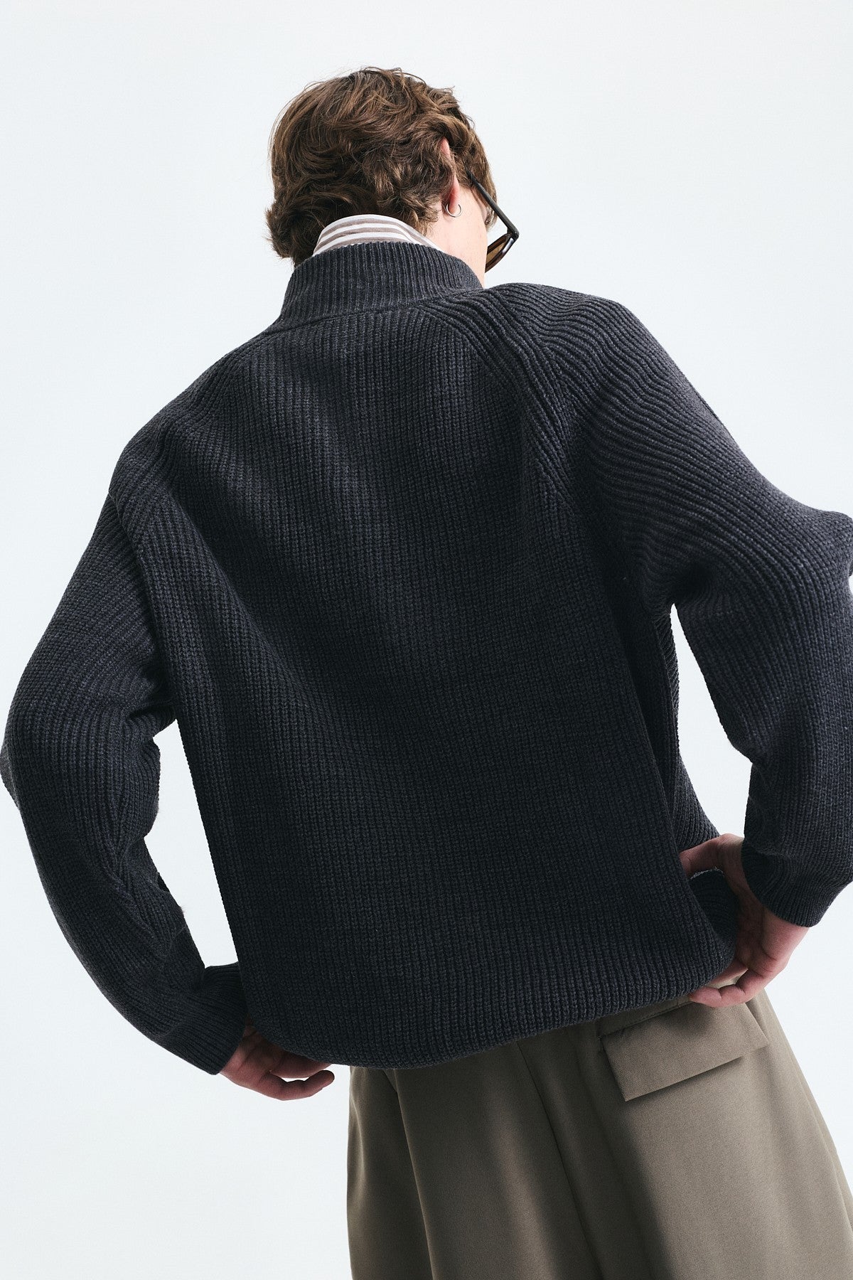 Fermuar Kapama Dik Yaka Sweatshirt