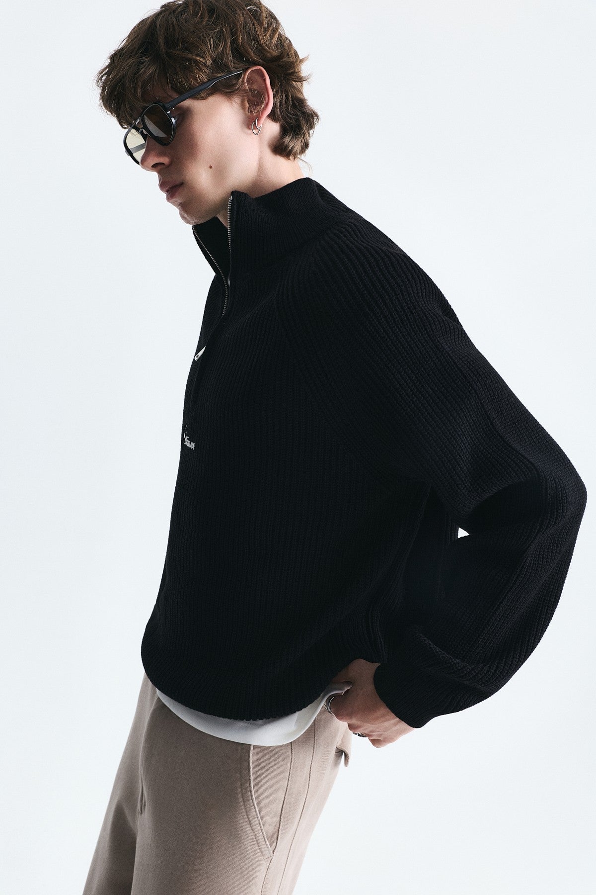 Fermuar Kapama Dik Yaka Sweatshirt