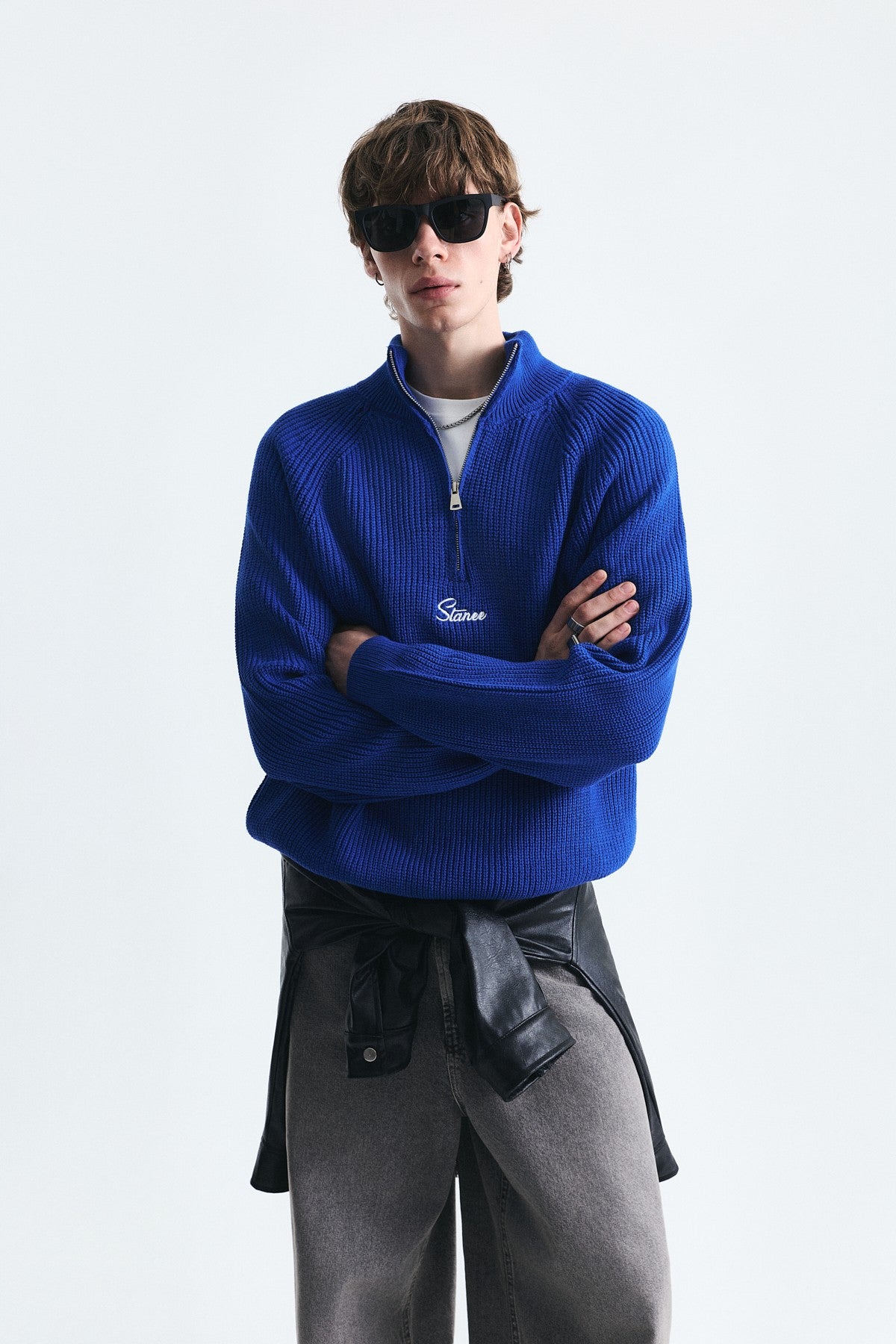 Fermuar Kapama Dik Yaka Sweatshirt