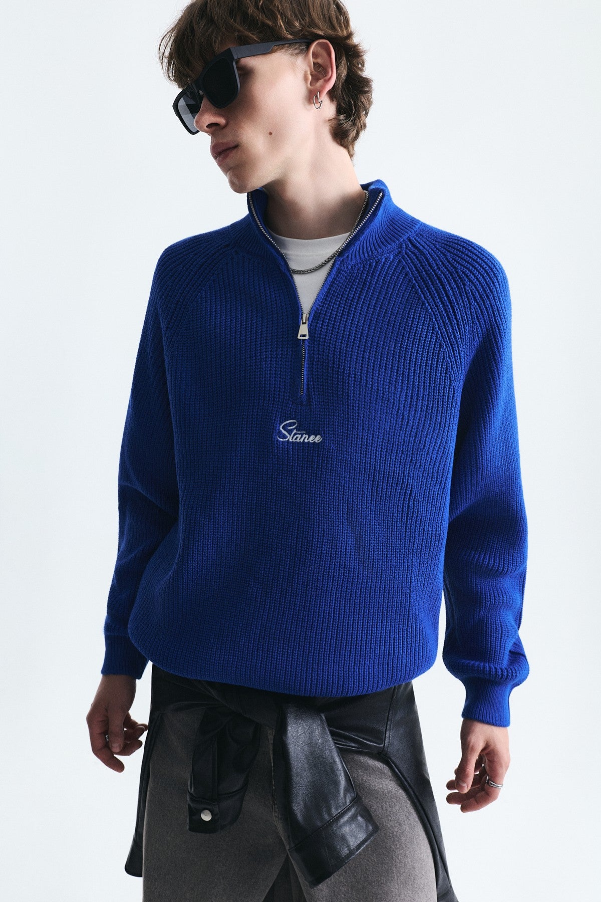 Fermuar Kapama Dik Yaka Sweatshirt