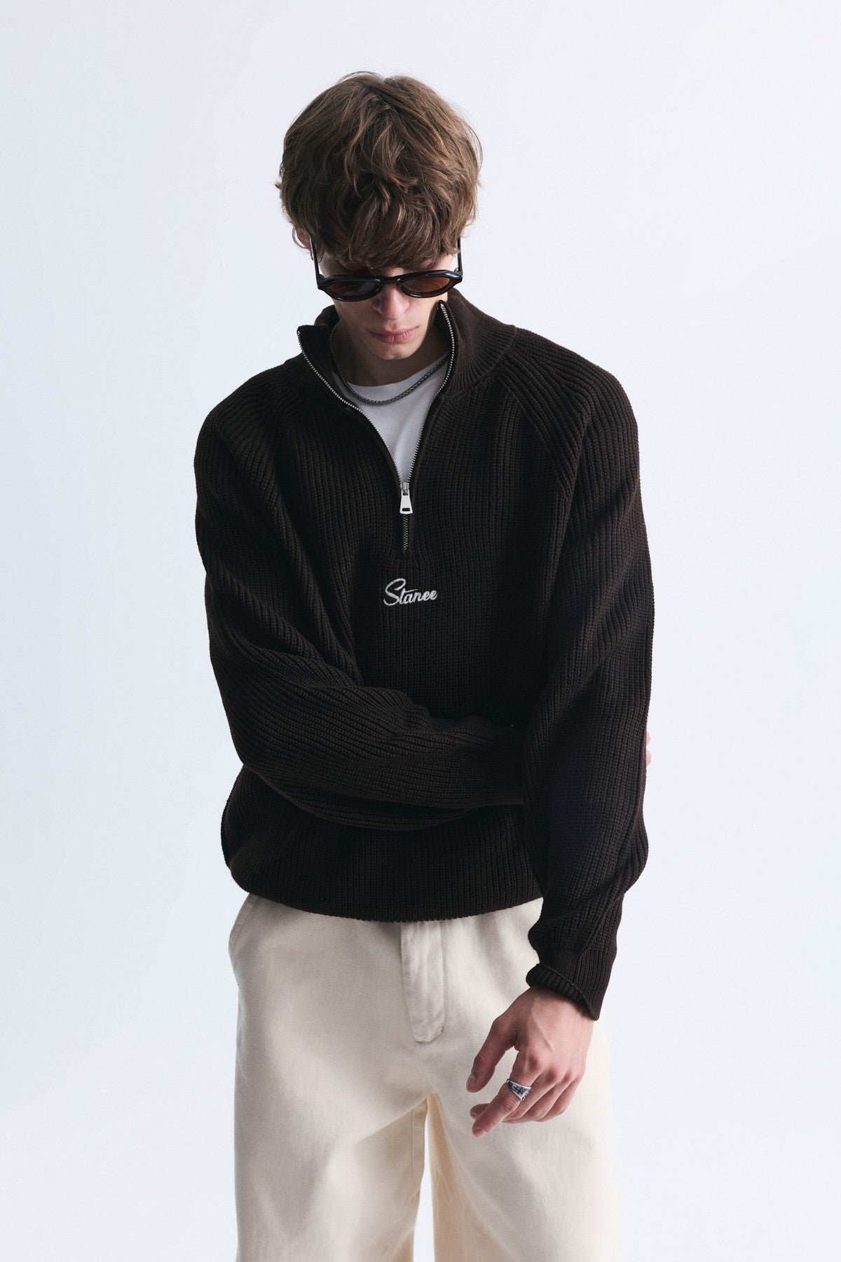 Fermuar Kapama Dik Yaka Sweatshirt