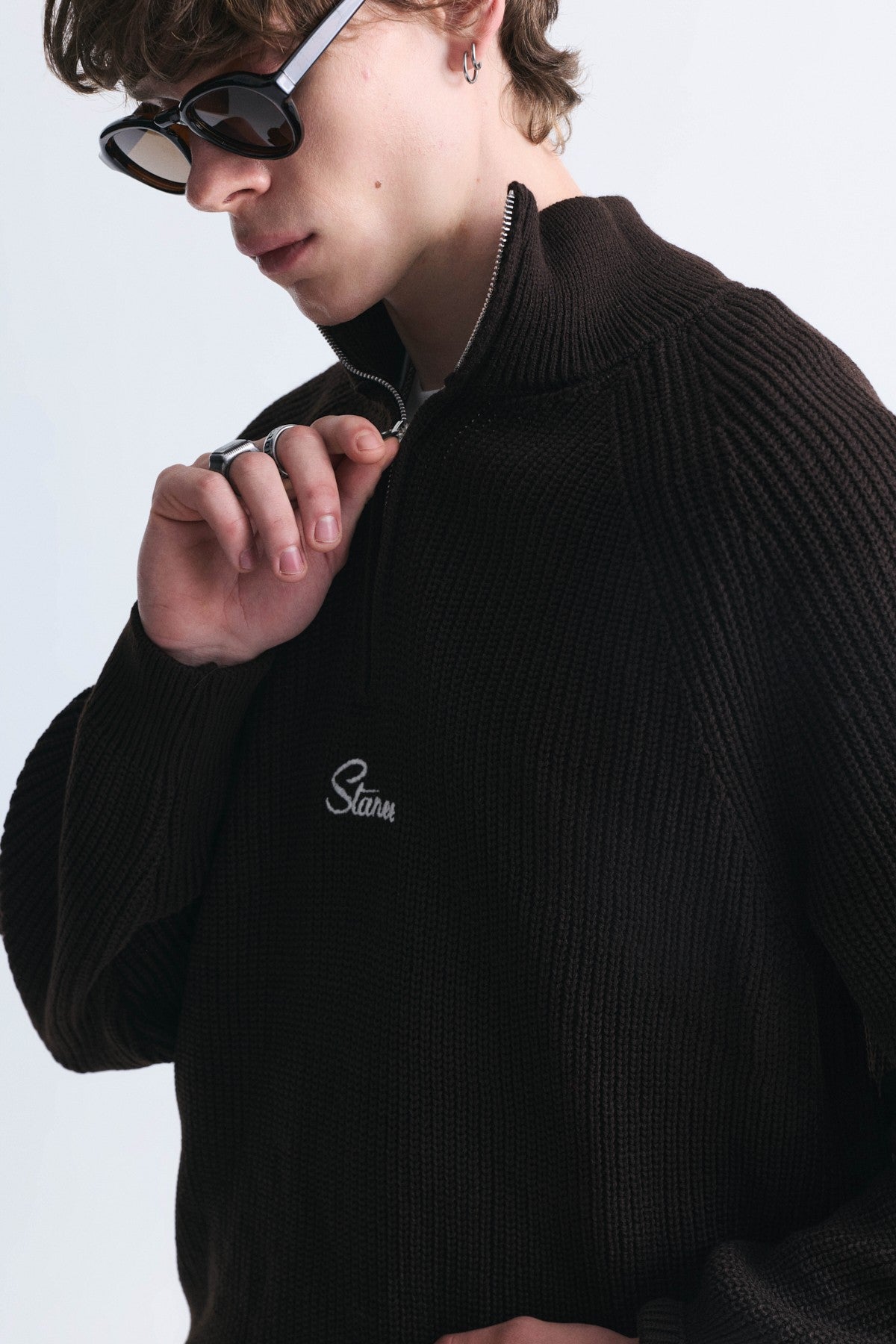 Fermuar Kapama Dik Yaka Sweatshirt