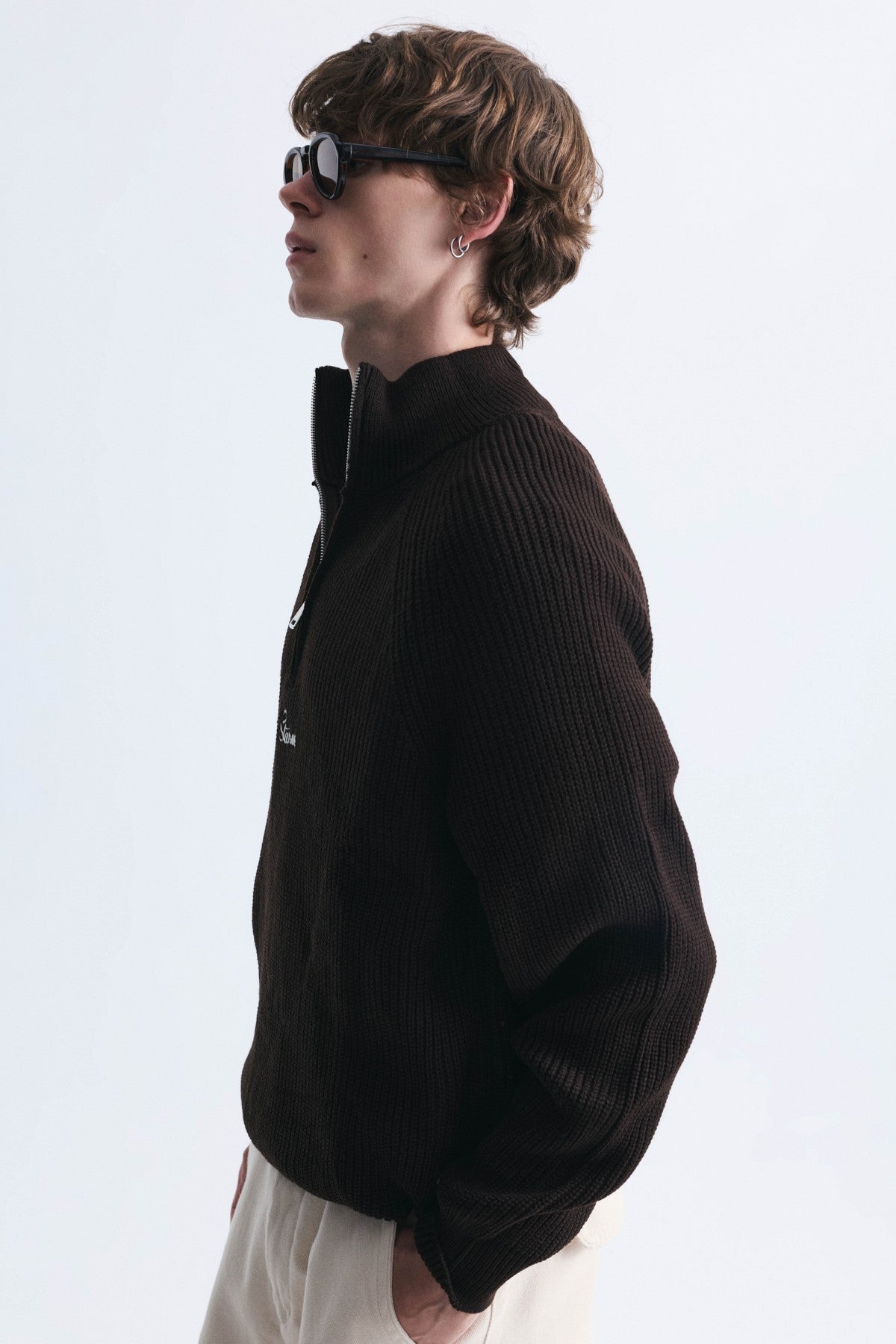 Fermuar Kapama Dik Yaka Sweatshirt