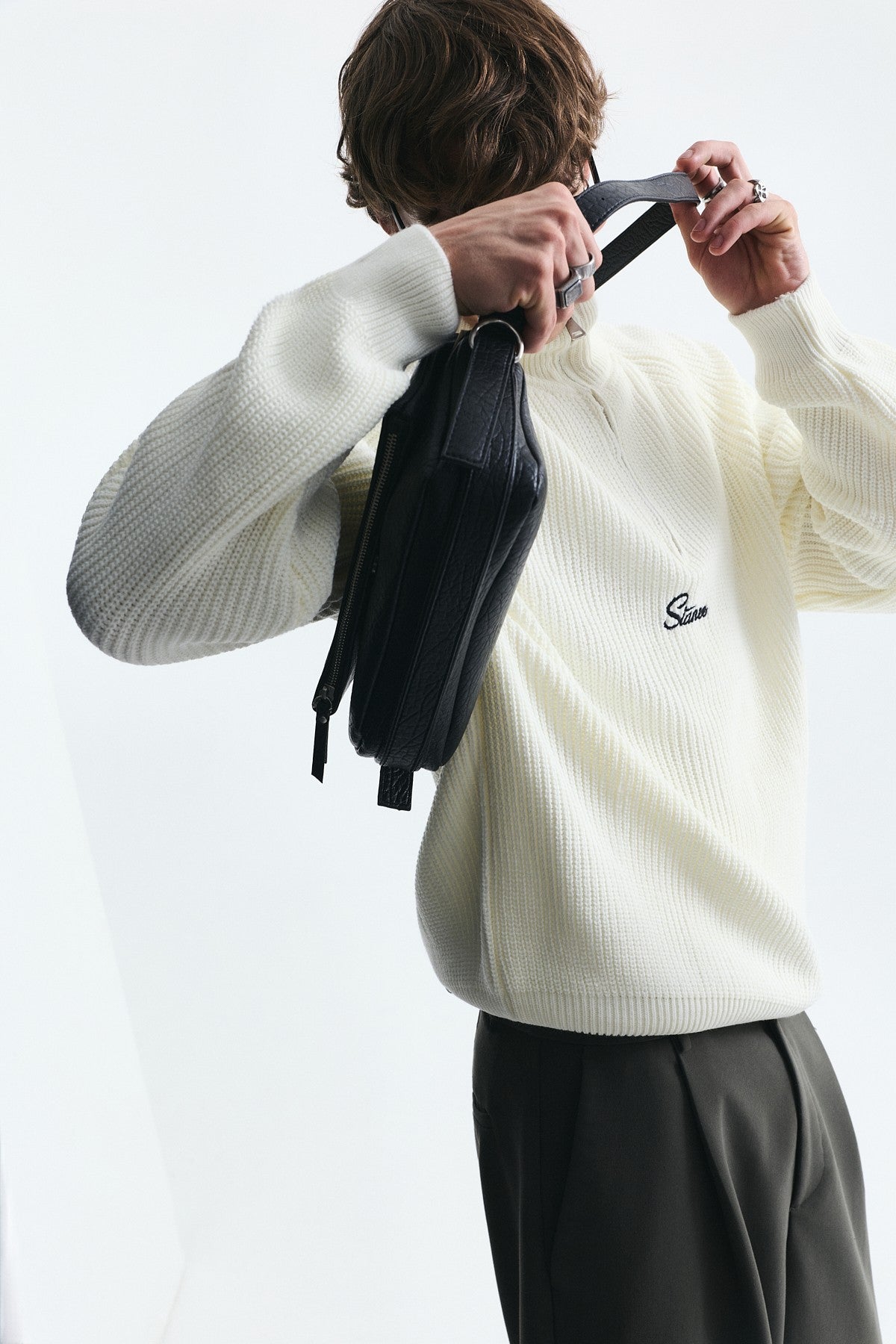 Fermuar Kapama Dik Yaka Sweatshirt