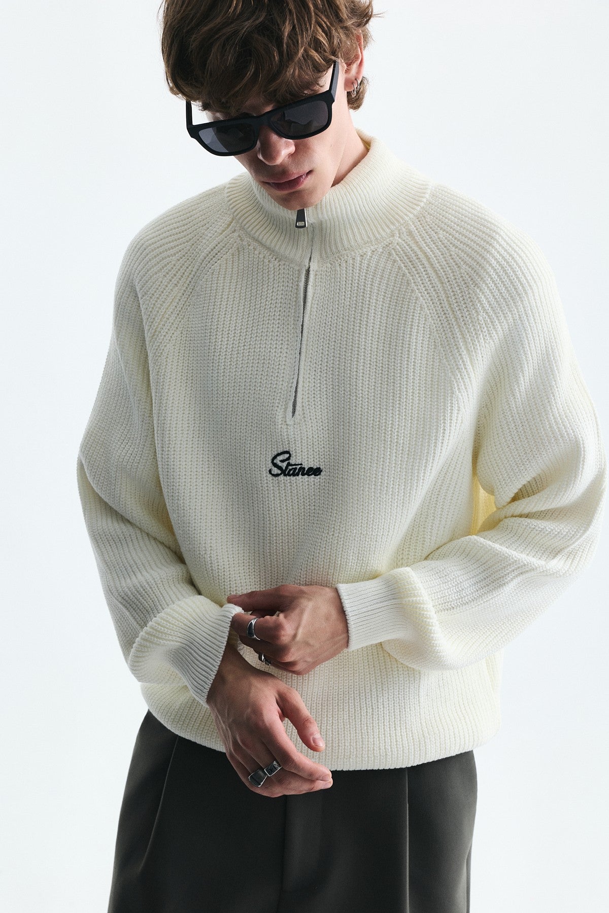 Fermuar Kapama Dik Yaka Sweatshirt