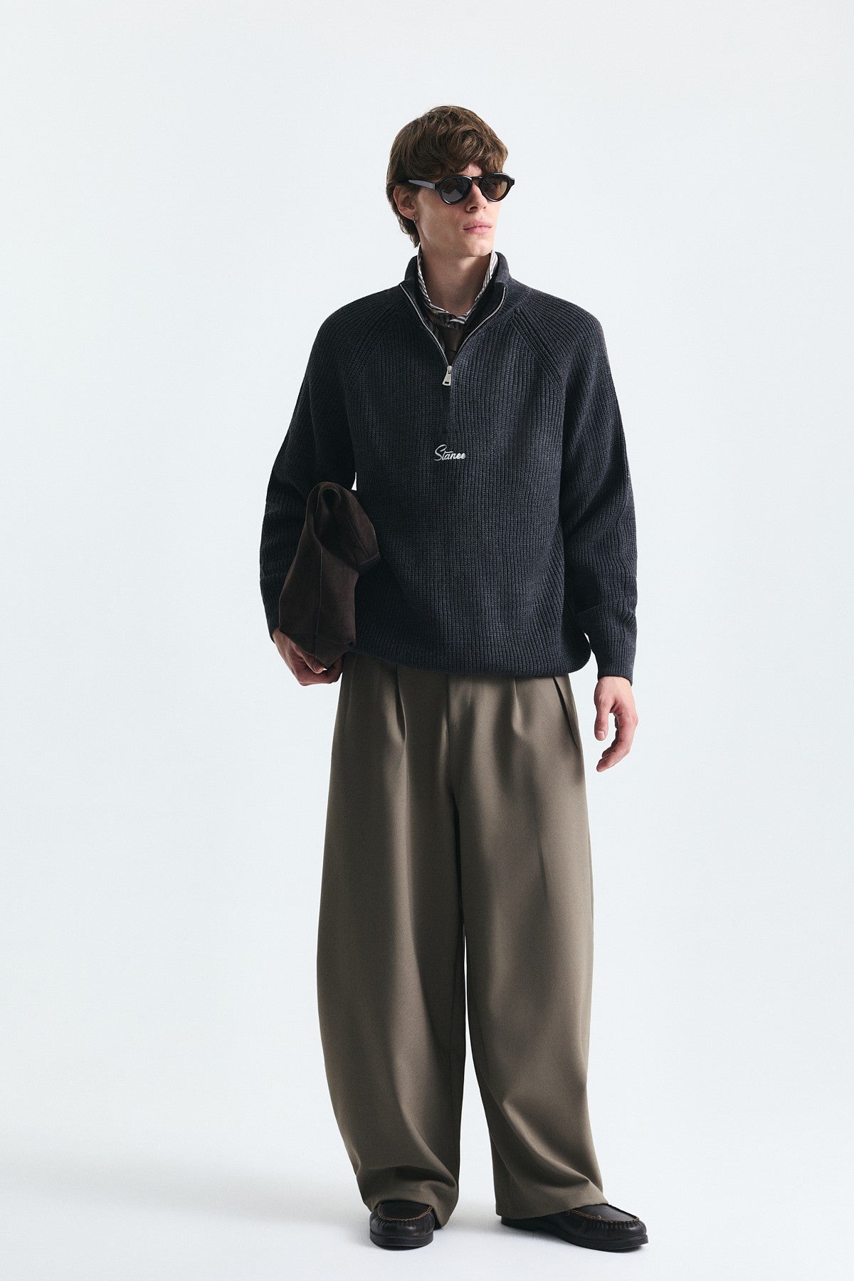 Fermuar Kapama Dik Yaka Sweatshirt