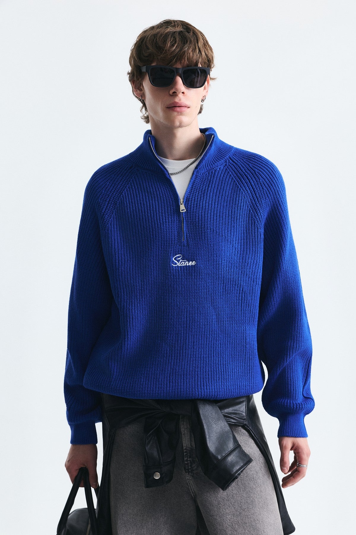 Fermuar Kapama Dik Yaka Sweatshirt