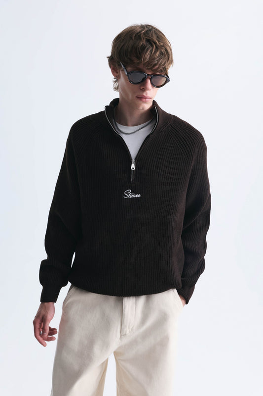 Fermuar Kapama Dik Yaka Sweatshirt