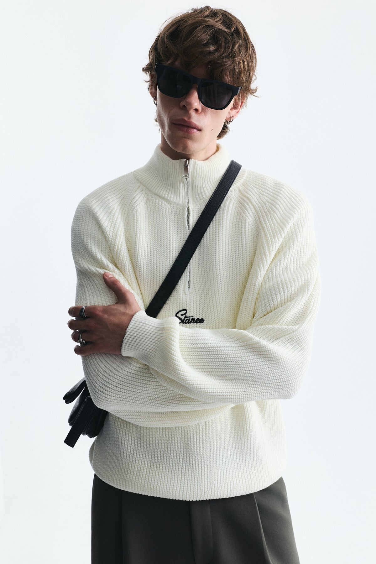 Fermuar Kapama Dik Yaka Sweatshirt